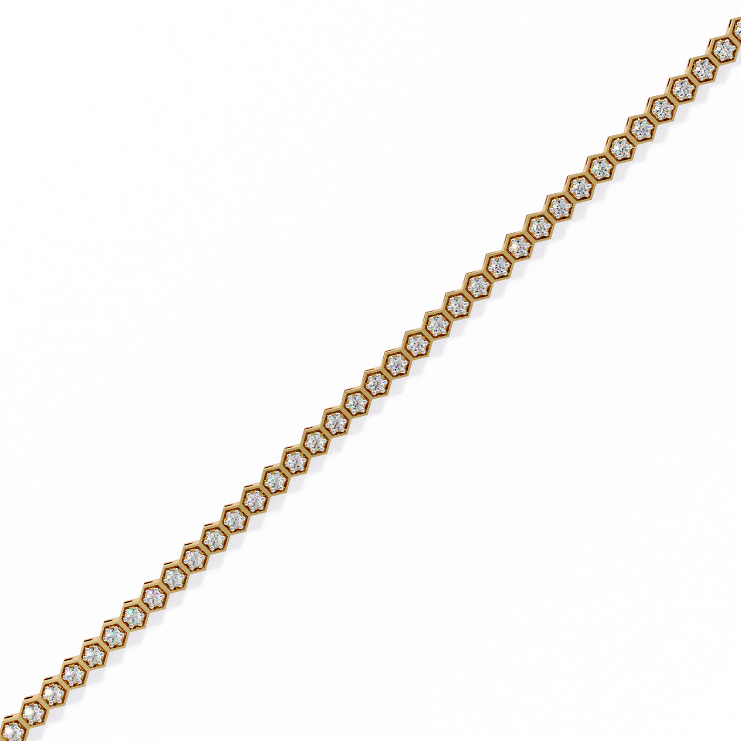 Hexa Link Diamond Tennis Bracelet