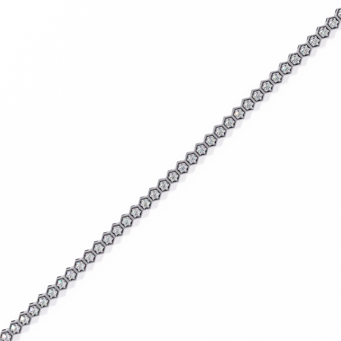 Hexa Link Diamond Tennis Bracelet