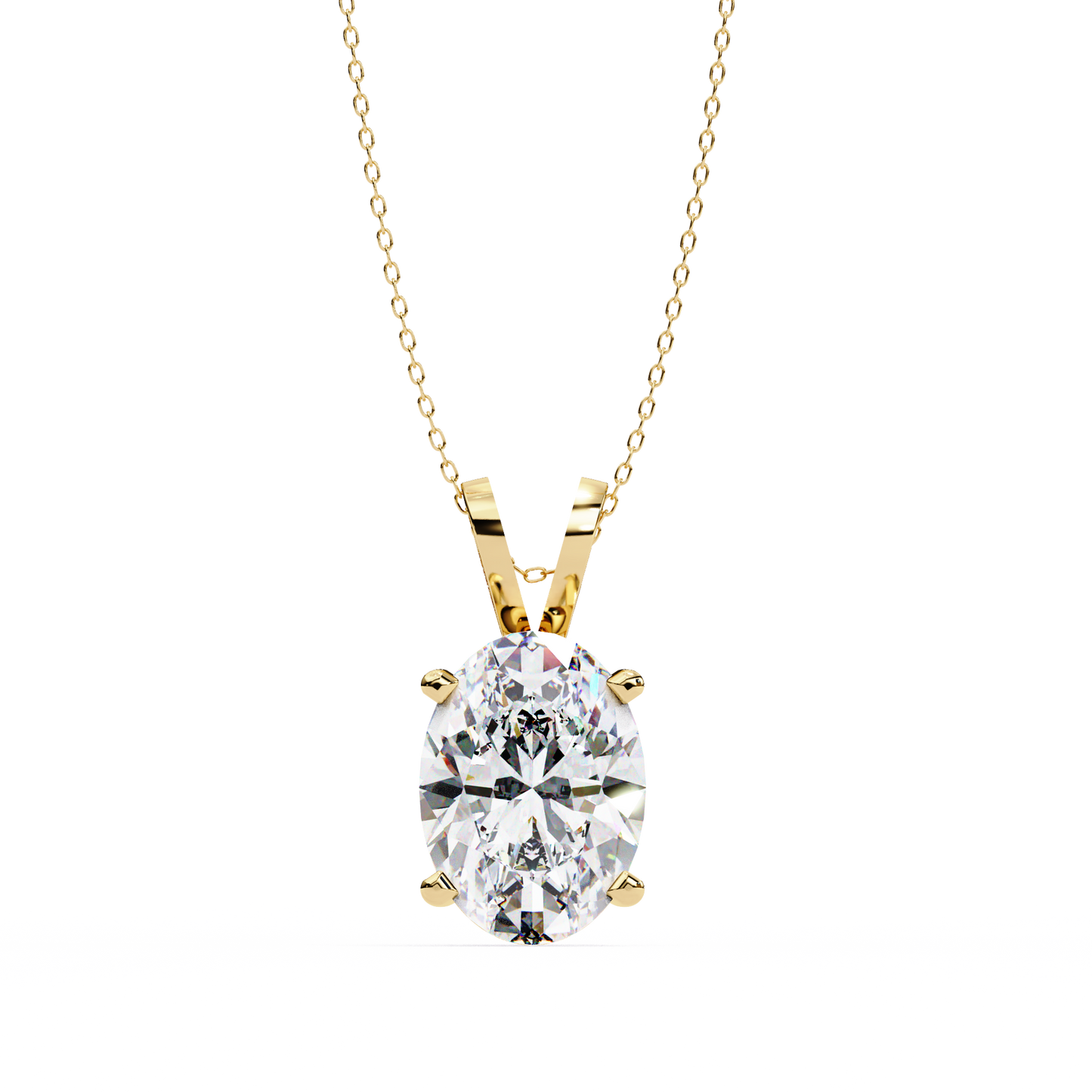 Oval Solitaire Diamond Pendant