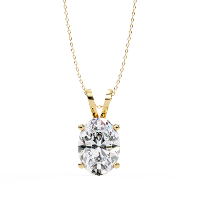 Oval Solitaire Diamond Pendant
