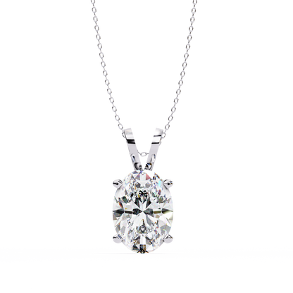 Oval Solitaire Diamond Pendant