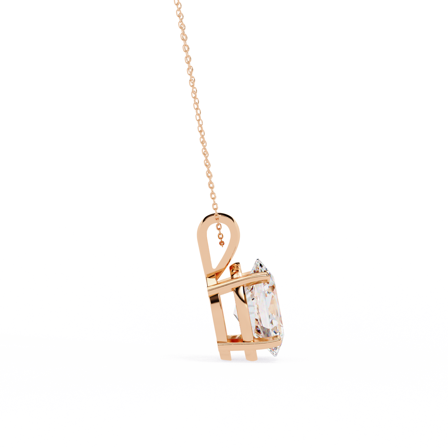 Oval Solitaire Diamond Pendant