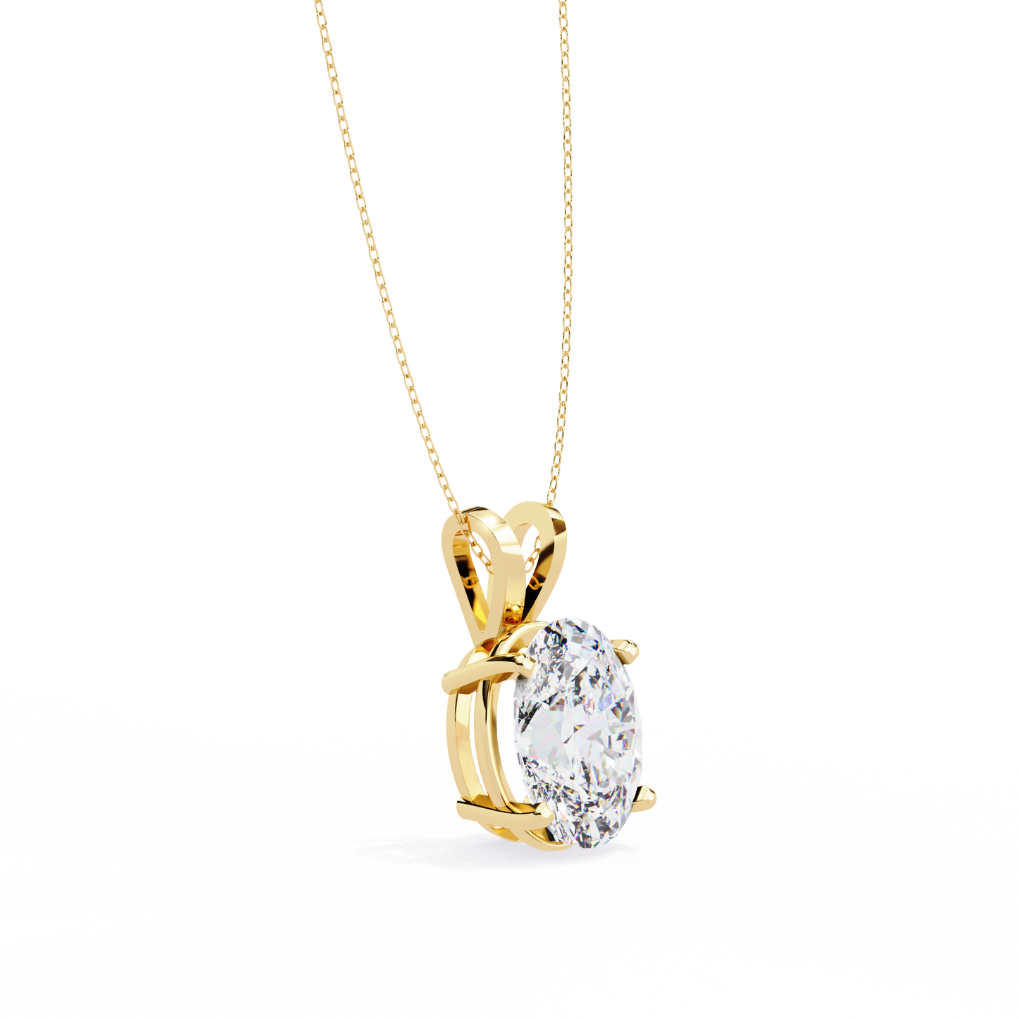 Oval Solitaire Diamond Pendant