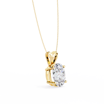 Oval Solitaire Diamond Pendant