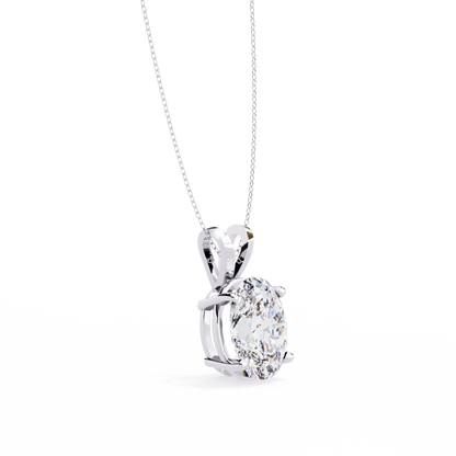 Oval Solitaire Diamond Pendant