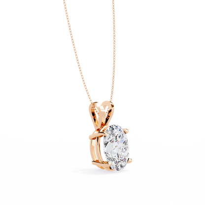 Oval Solitaire Diamond Pendant
