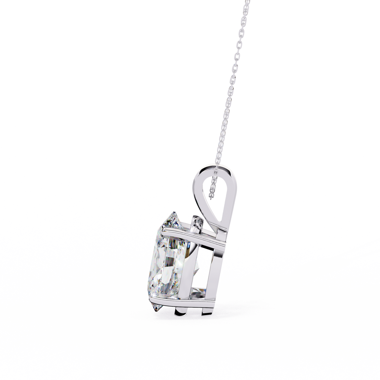 Oval Solitaire Diamond Pendant
