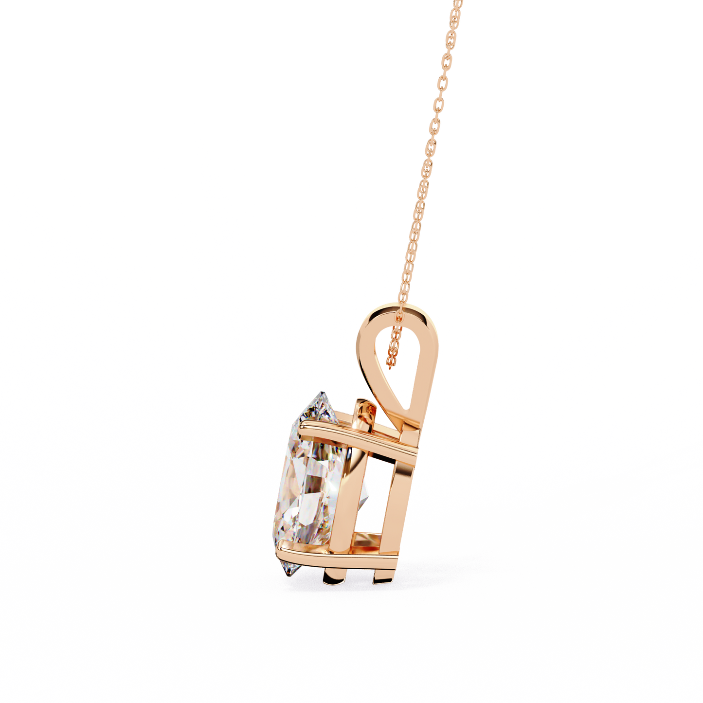 Oval Solitaire Diamond Pendant