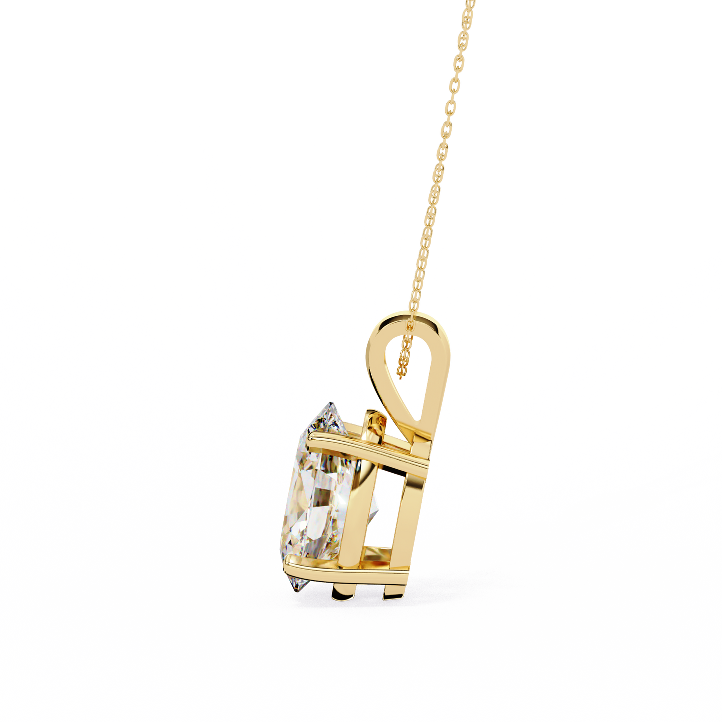 Oval Solitaire Diamond Pendant