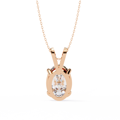 Oval Solitaire Diamond Pendant