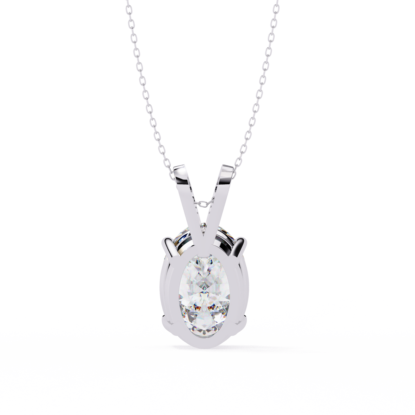 Oval Solitaire Diamond Pendant