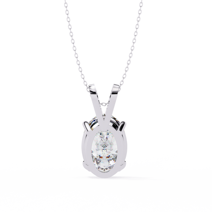 Oval Solitaire Diamond Pendant