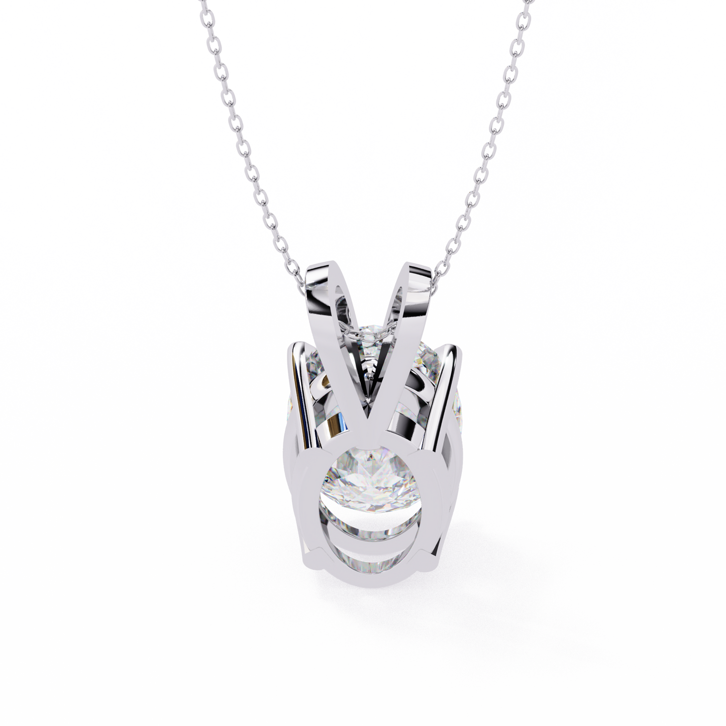 Oval Solitaire Diamond Pendant
