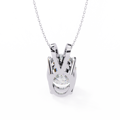 Oval Solitaire Diamond Pendant