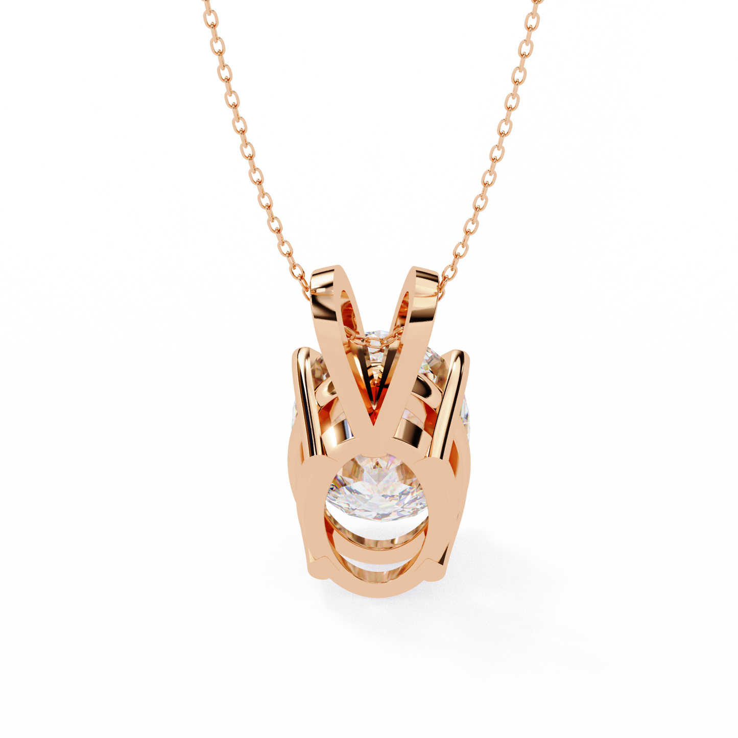 Oval Solitaire Diamond Pendant
