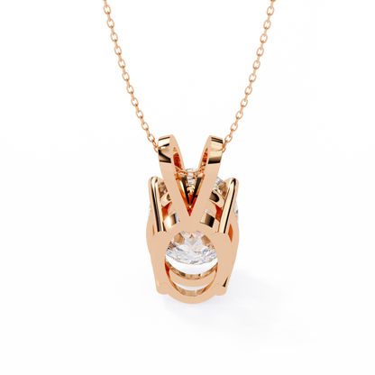 Oval Solitaire Diamond Pendant