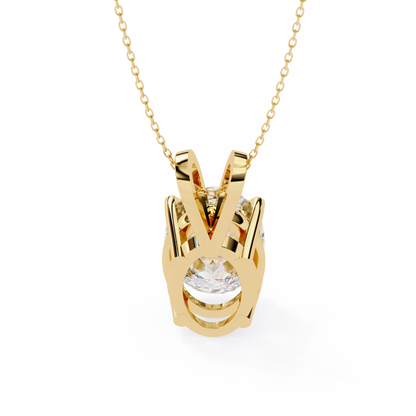 Oval Solitaire Diamond Pendant