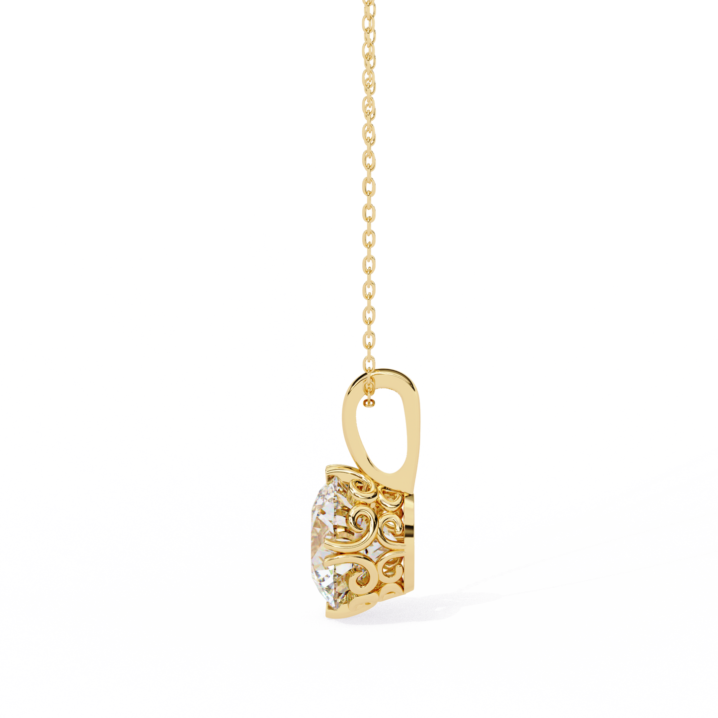 Aurelia Gold Solitaire Diamond Pendant