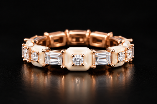 Zeromakin Diamond Baguette Eternity Ring in White Gold