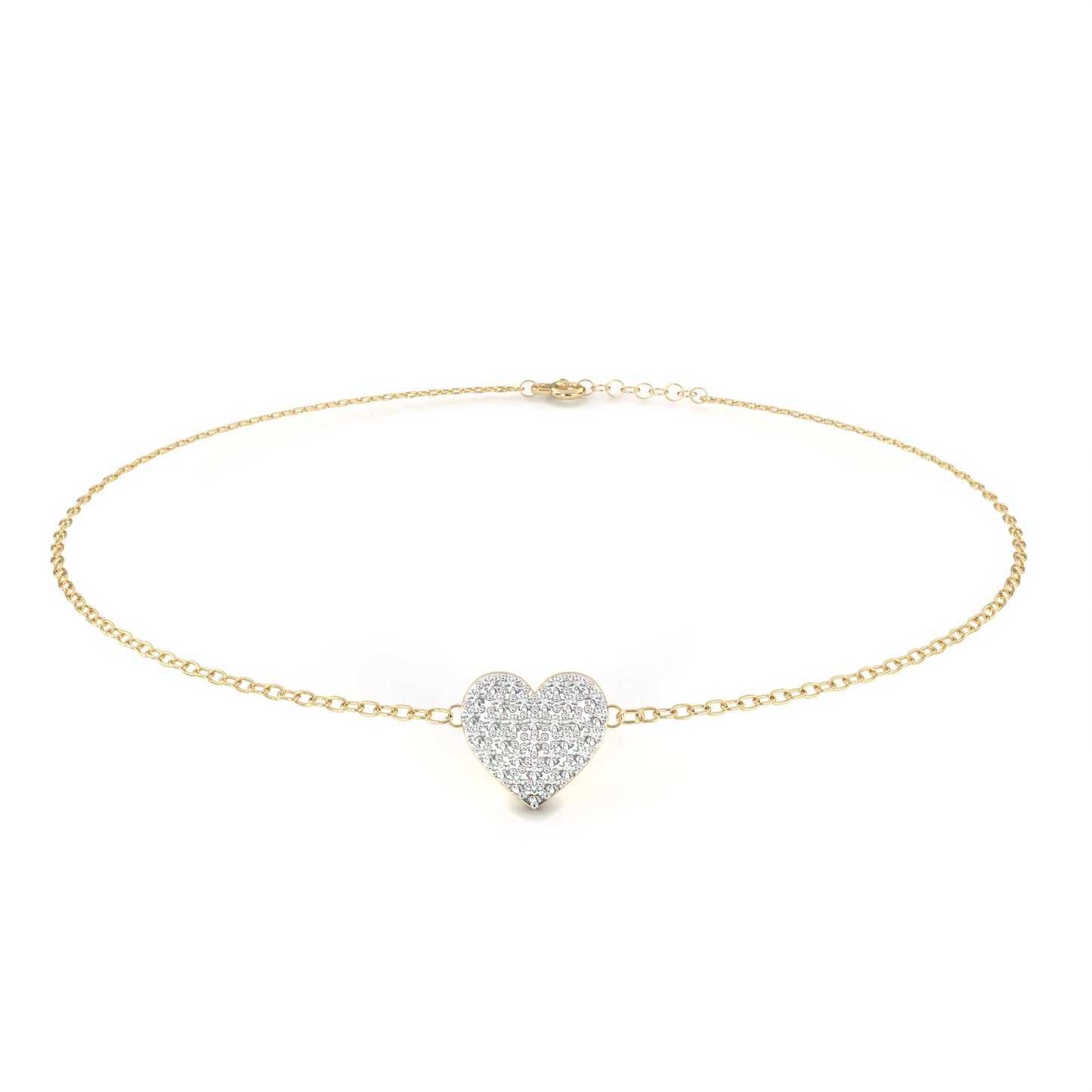 Diamond Heart Charm Bracelet
