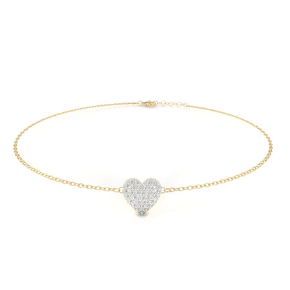 Diamond Heart Charm Bracelet