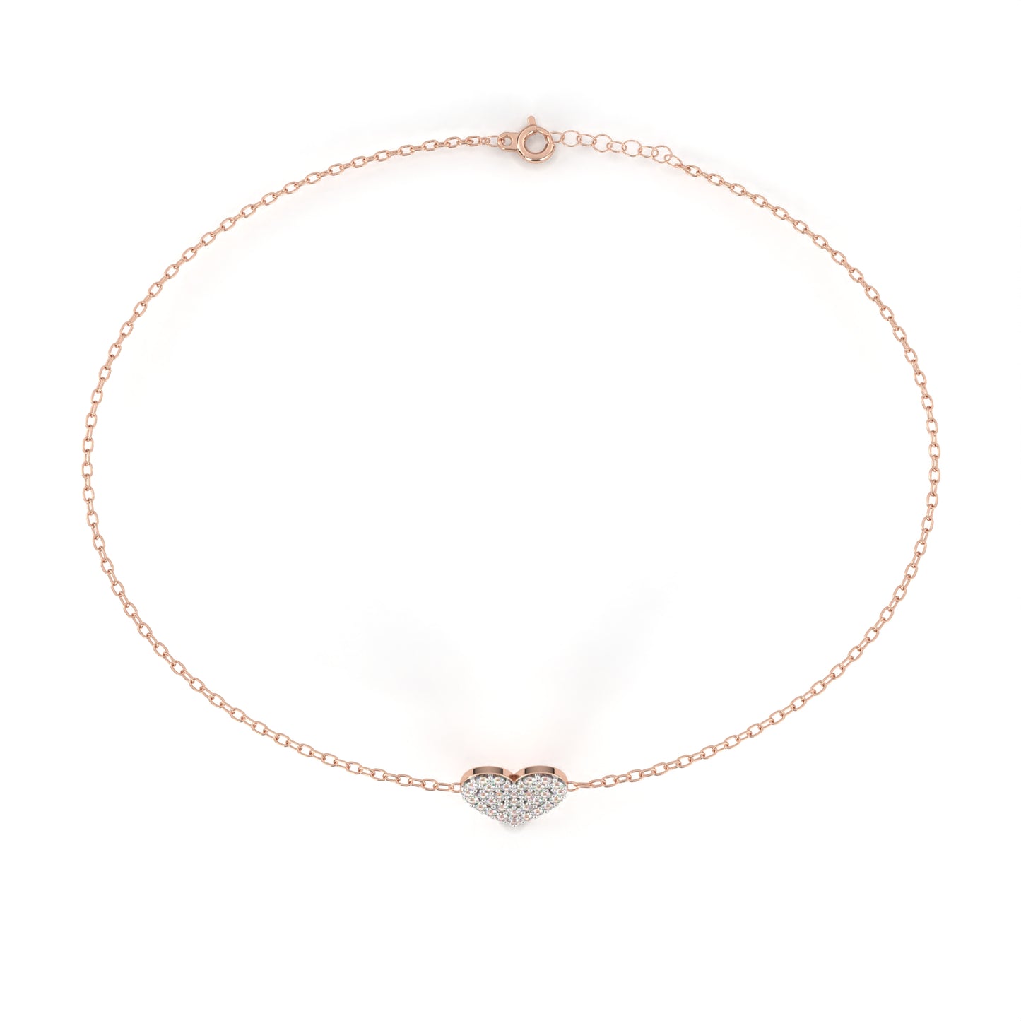 Diamond Heart Charm Bracelet