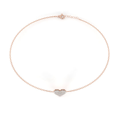 Diamond Heart Charm Bracelet