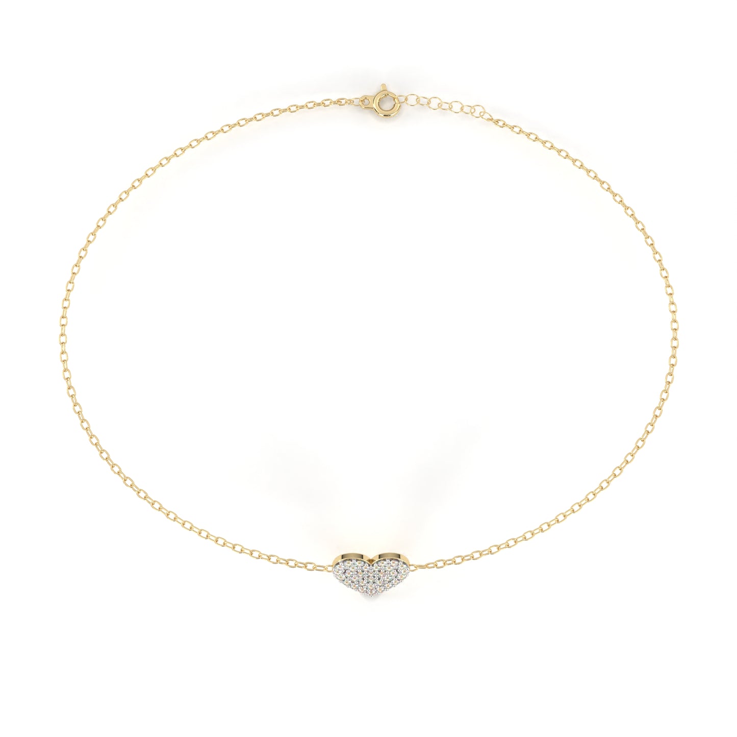 Diamond Heart Charm Bracelet