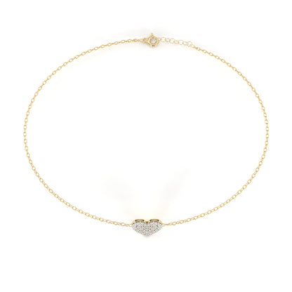 Diamond Heart Charm Bracelet