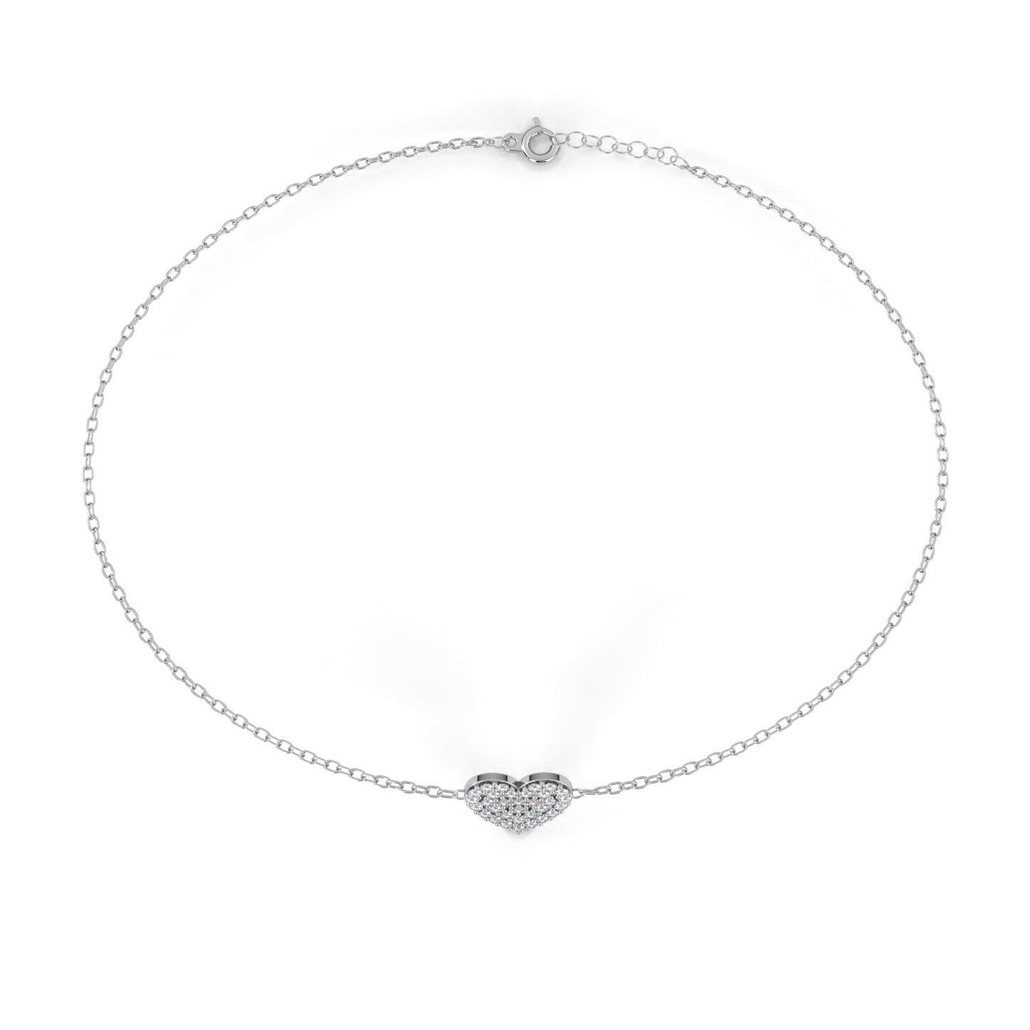 Diamond Heart Charm Bracelet