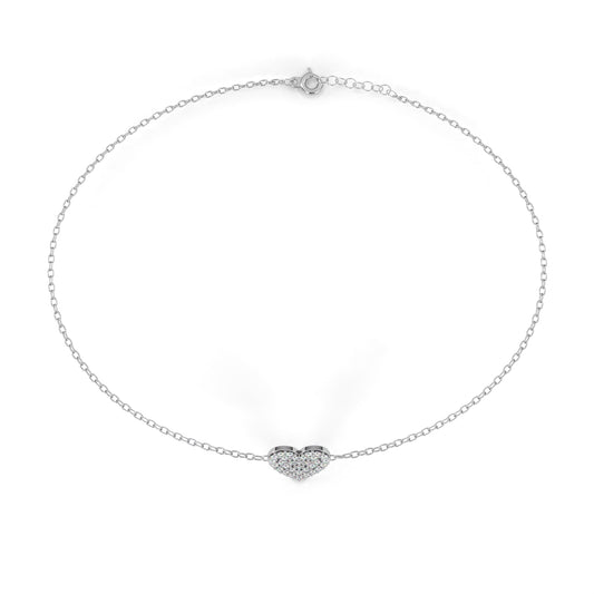 Diamond Heart Charm Bracelet
