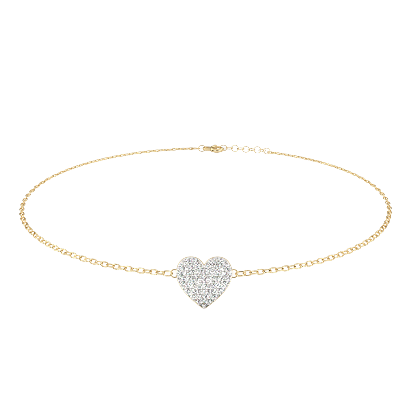 Diamond Heart Charm Bracelet