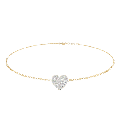Diamond Heart Charm Bracelet