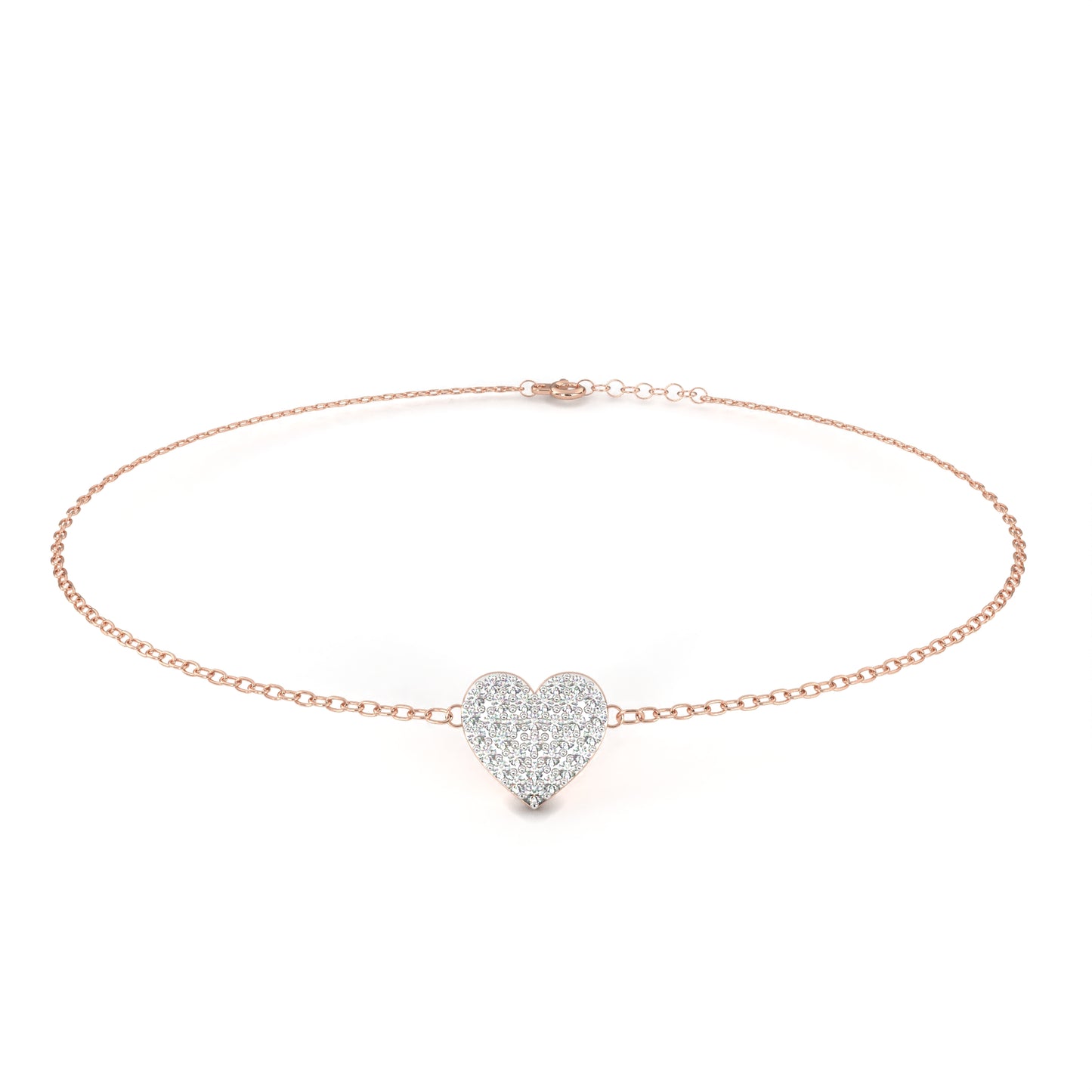 Diamond Heart Charm Bracelet