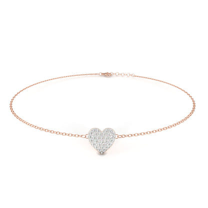 Diamond Heart Charm Bracelet