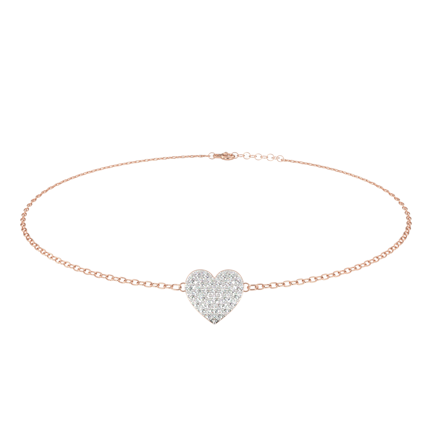 Diamond Heart Charm Bracelet