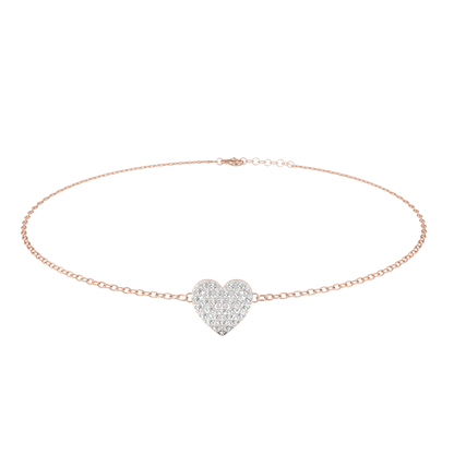 Diamond Heart Charm Bracelet