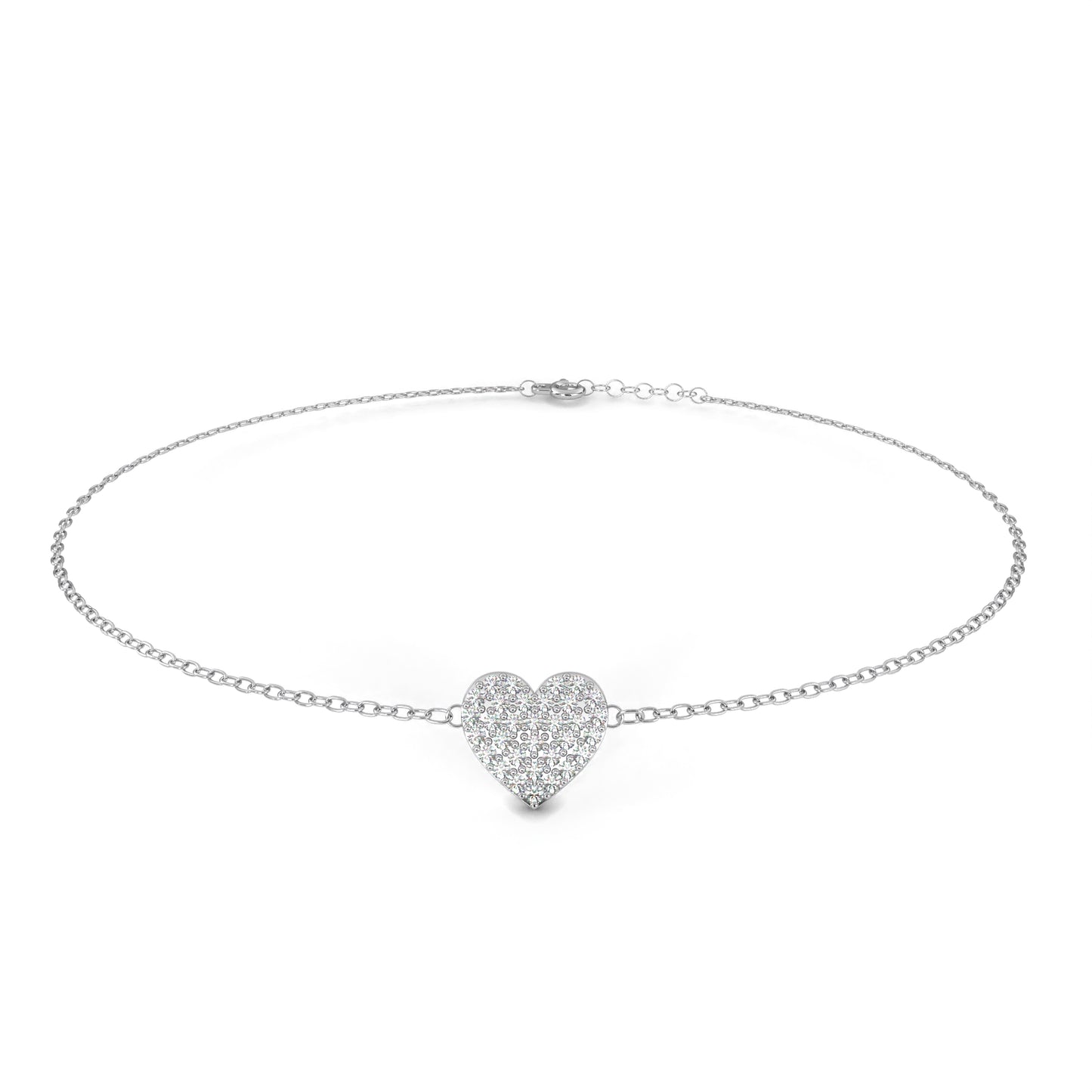 Diamond Heart Charm Bracelet