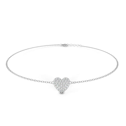 Diamond Heart Charm Bracelet