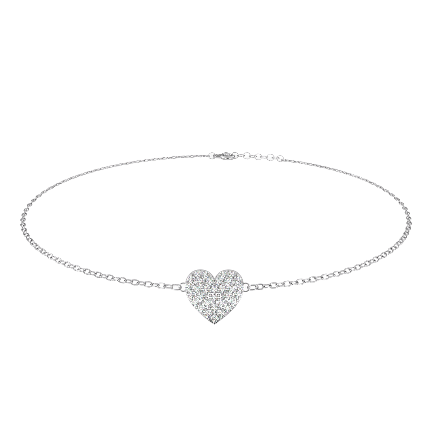 Diamond Heart Charm Bracelet