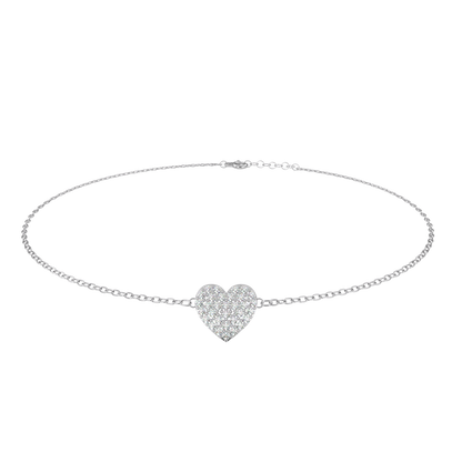 Diamond Heart Charm Bracelet