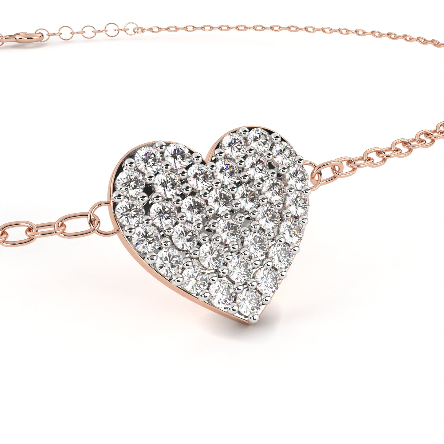 Diamond Heart Charm Bracelet