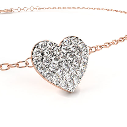 Diamond Heart Charm Bracelet