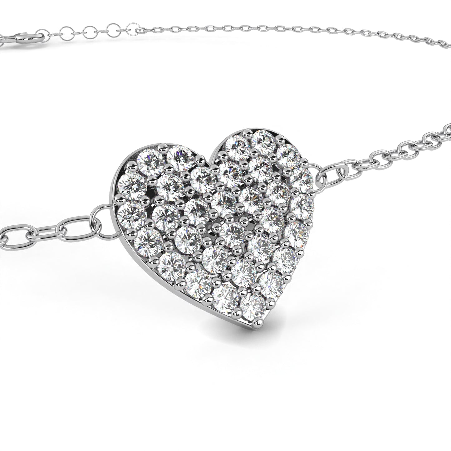 Diamond Heart Charm Bracelet
