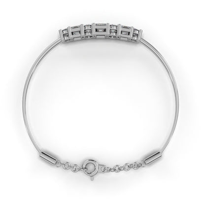 Five-Stone Mixed Cut Diamond Bangle Bracelet