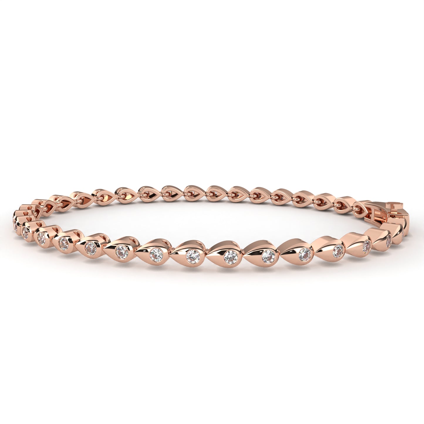 Twisted Diamond Link Tennis Bracelet