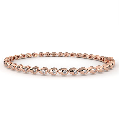 Twisted Diamond Link Tennis Bracelet