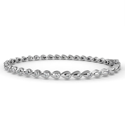 Twisted Diamond Link Tennis Bracelet