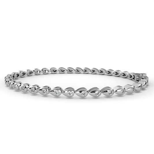Twisted Diamond Link Tennis Bracelet