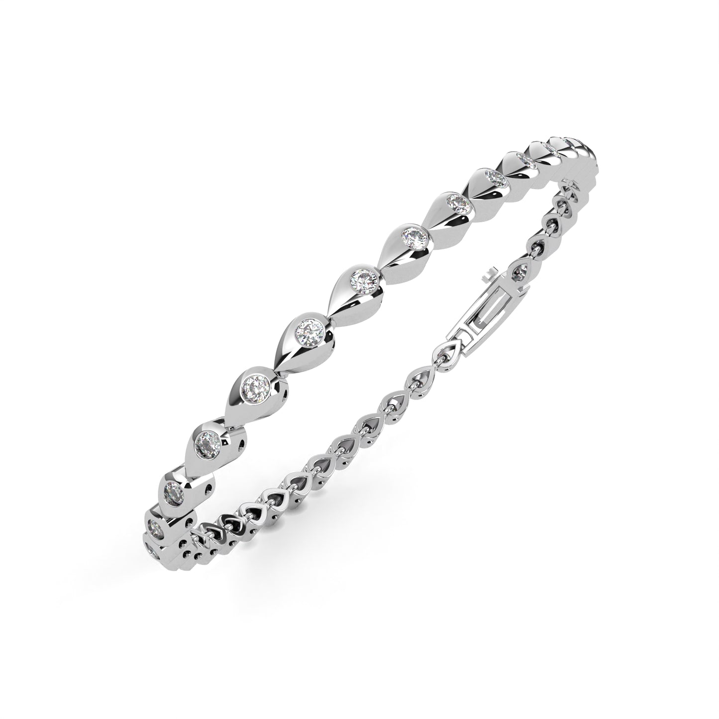 Twisted Diamond Link Tennis Bracelet